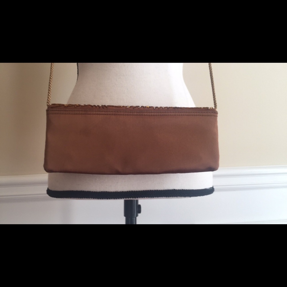 BRONZE COPPER NWOT BEADED BAG - Picture 3 of 8